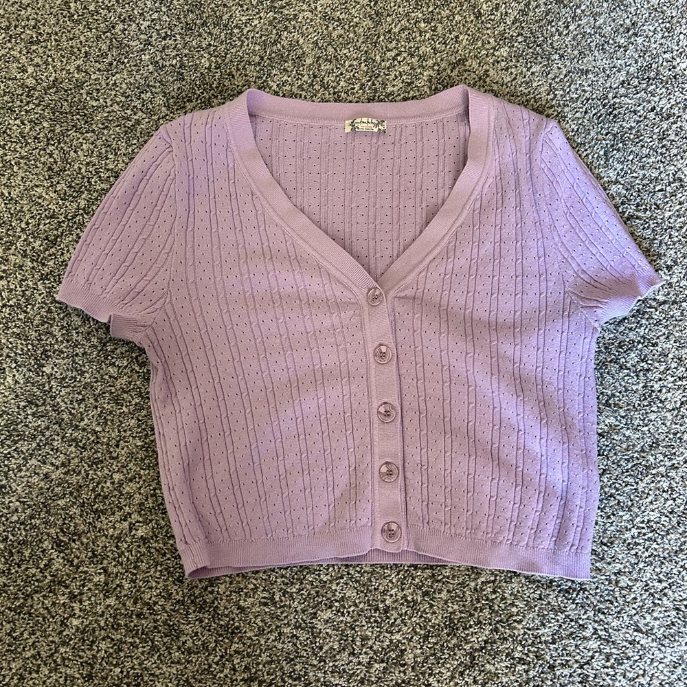 Intimately by Free People purple button up crop